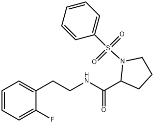 1-(benzenesulfonyl)-N-[2-(2-fluorophenyl)ethyl]pyrrolidine-2-carboxamide 结构式