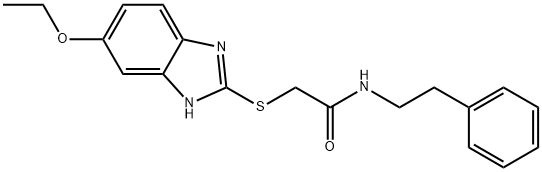 2-[(6-ethoxy-1H-benzimidazol-2-yl)sulfanyl]-N-(2-phenylethyl)acetamide 结构式