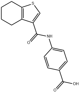 4-(4,5,6,7-tetrahydro-1-benzothiophene-3-carbonylamino)benzoic acid 结构式