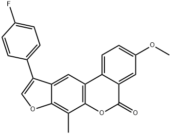 10-(4-fluorophenyl)-3-methoxy-7-methyl-[1]benzofuro[6,5-c]isochromen-5-one 结构式