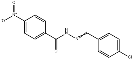 N-[(E)-(4-chlorophenyl)methylideneamino]-4-nitrobenzamide 结构式