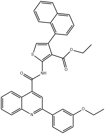 ethyl 2-[[2-(3-ethoxyphenyl)quinoline-4-carbonyl]amino]-4-naphthalen-1-ylthiophene-3-carboxylate 结构式