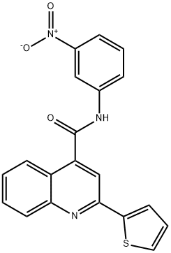 N-(3-nitrophenyl)-2-thiophen-2-ylquinoline-4-carboxamide 结构式