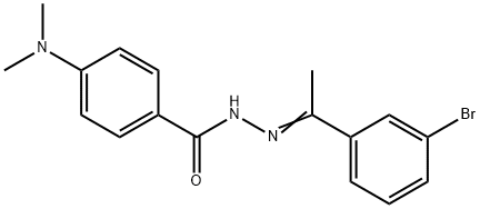 N-[(E)-1-(3-bromophenyl)ethylideneamino]-4-(dimethylamino)benzamide 结构式