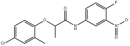 2-(4-chloro-2-methylphenoxy)-N-(4-fluoro-3-nitrophenyl)propanamide 结构式