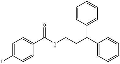 N-(3,3-diphenylpropyl)-4-fluorobenzamide 结构式