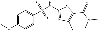 2-[(4-methoxyphenyl)sulfonylamino]-N,N,4-trimethyl-1,3-thiazole-5-carboxamide 结构式