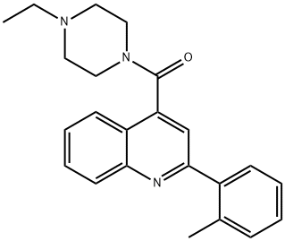 (4-ethylpiperazin-1-yl)-[2-(2-methylphenyl)quinolin-4-yl]methanone 结构式