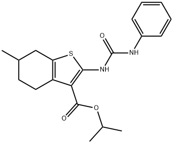 propan-2-yl 6-methyl-2-(phenylcarbamoylamino)-4,5,6,7-tetrahydro-1-benzothiophene-3-carboxylate 结构式