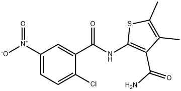 2-[(2-chloro-5-nitrobenzoyl)amino]-4,5-dimethylthiophene-3-carboxamide 结构式