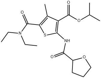 propan-2-yl 5-(diethylcarbamoyl)-4-methyl-2-(oxolane-2-carbonylamino)thiophene-3-carboxylate 结构式