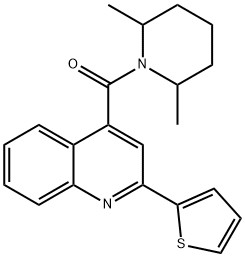 (2,6-dimethylpiperidin-1-yl)-(2-thiophen-2-ylquinolin-4-yl)methanone 结构式