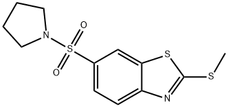 2-methylsulfanyl-6-pyrrolidin-1-ylsulfonyl-1,3-benzothiazole 结构式