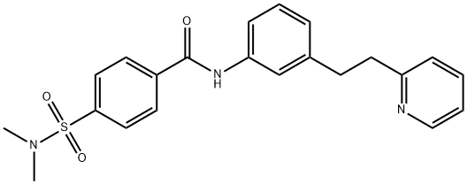 4-(dimethylsulfamoyl)-N-[3-(2-pyridin-2-ylethyl)phenyl]benzamide 结构式