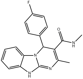 4-(4-fluorophenyl)-N,2-dimethyl-1,4-dihydropyrimido[1,2-a]benzimidazole-3-carboxamide 结构式