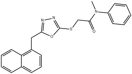 N-methyl-2-[[5-(naphthalen-1-ylmethyl)-1,3,4-oxadiazol-2-yl]sulfanyl]-N-phenylacetamide 结构式