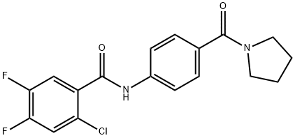 2-chloro-4,5-difluoro-N-[4-(pyrrolidine-1-carbonyl)phenyl]benzamide 结构式