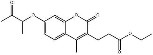 ethyl 3-[4-methyl-2-oxo-7-(3-oxobutan-2-yloxy)chromen-3-yl]propanoate 结构式