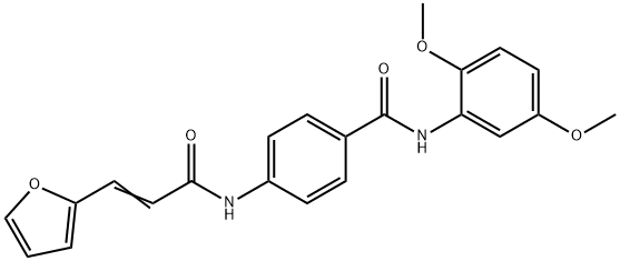 N-(2,5-dimethoxyphenyl)-4-[[(E)-3-(furan-2-yl)prop-2-enoyl]amino]benzamide 结构式