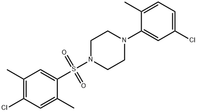 1-(4-chloro-2,5-dimethylphenyl)sulfonyl-4-(5-chloro-2-methylphenyl)piperazine 结构式