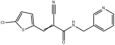 (E)-3-(5-chlorothiophen-2-yl)-2-cyano-N-(pyridin-3-ylmethyl)prop-2-enamide 结构式