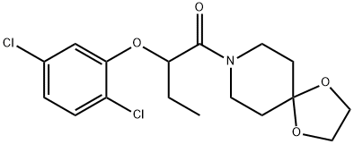 2-(2,5-dichlorophenoxy)-1-(1,4-dioxa-8-azaspiro[4.5]decan-8-yl)butan-1-one 结构式