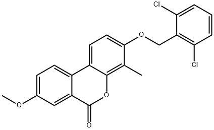 3-[(2,6-dichlorophenyl)methoxy]-8-methoxy-4-methylbenzo[c]chromen-6-one 结构式