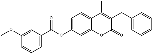 (3-benzyl-4-methyl-2-oxochromen-7-yl) 3-methoxybenzoate 结构式