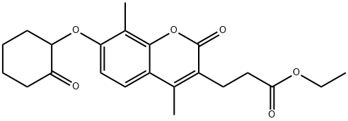 ethyl 3-[4,8-dimethyl-2-oxo-7-(2-oxocyclohexyl)oxychromen-3-yl]propanoate 结构式