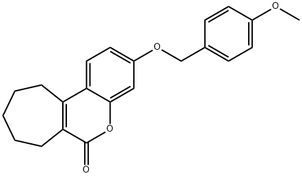 3-[(4-methoxyphenyl)methoxy]-8,9,10,11-tetrahydro-7H-cyclohepta[c]chromen-6-one 结构式