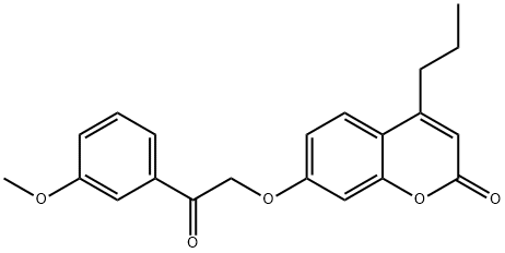 7-[2-(3-methoxyphenyl)-2-oxoethoxy]-4-propylchromen-2-one 结构式