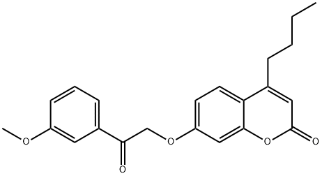 4-butyl-7-[2-(3-methoxyphenyl)-2-oxoethoxy]chromen-2-one 结构式
