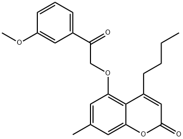 4-butyl-5-[2-(3-methoxyphenyl)-2-oxoethoxy]-7-methylchromen-2-one 结构式