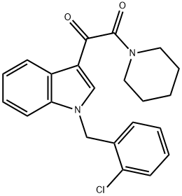 1-[1-[(2-chlorophenyl)methyl]indol-3-yl]-2-piperidin-1-ylethane-1,2-dione 结构式