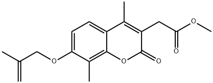 methyl 2-[4,8-dimethyl-7-(2-methylprop-2-enoxy)-2-oxochromen-3-yl]acetate 结构式