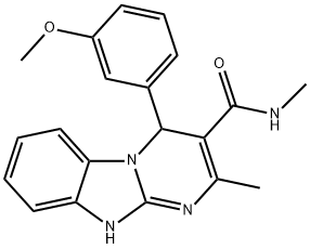 4-(3-methoxyphenyl)-N,2-dimethyl-1,4-dihydropyrimido[1,2-a]benzimidazole-3-carboxamide 结构式