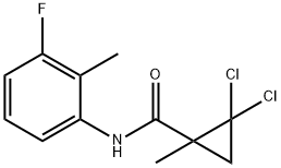 2,2-dichloro-N-(3-fluoro-2-methylphenyl)-1-methylcyclopropane-1-carboxamide 结构式