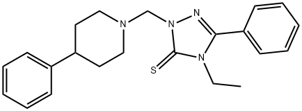 4-ethyl-5-phenyl-2-[(4-phenylpiperidin-1-yl)methyl]-1,2,4-triazole-3-thione 结构式