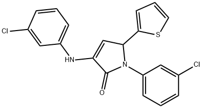 4-(3-chloroanilino)-1-(3-chlorophenyl)-2-thiophen-2-yl-2H-pyrrol-5-one 结构式