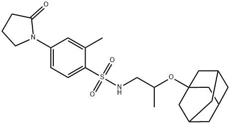 N-[2-(1-adamantyloxy)propyl]-2-methyl-4-(2-oxopyrrolidin-1-yl)benzenesulfonamide 结构式