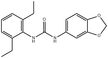 1-(1,3-benzodioxol-5-yl)-3-(2,6-diethylphenyl)urea 结构式