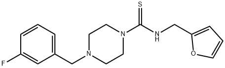 4-[(3-fluorophenyl)methyl]-N-(furan-2-ylmethyl)piperazine-1-carbothioamide 结构式