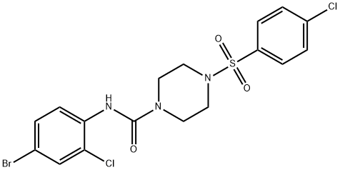 N-(4-bromo-2-chlorophenyl)-4-(4-chlorophenyl)sulfonylpiperazine-1-carboxamide 结构式