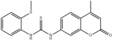 1-(4-methyl-2-oxochromen-7-yl)-3-(2-methylsulfanylphenyl)thiourea 结构式