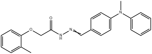 N-[(E)-[4-(N-methylanilino)phenyl]methylideneamino]-2-(2-methylphenoxy)acetamide 结构式