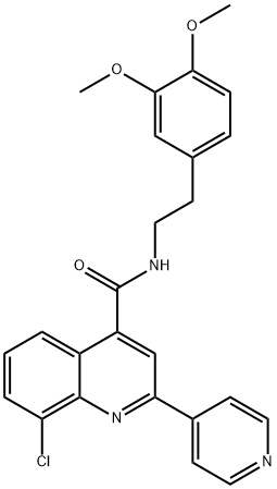8-chloro-N-[2-(3,4-dimethoxyphenyl)ethyl]-2-pyridin-4-ylquinoline-4-carboxamide 结构式