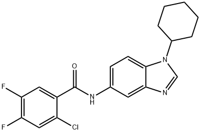 2-chloro-N-(1-cyclohexylbenzimidazol-5-yl)-4,5-difluorobenzamide 结构式