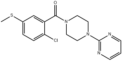 (2-chloro-5-methylsulfanylphenyl)-(4-pyrimidin-2-ylpiperazin-1-yl)methanone 结构式