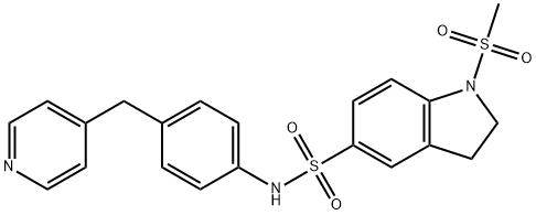 1-methylsulfonyl-N-[4-(pyridin-4-ylmethyl)phenyl]-2,3-dihydroindole-5-sulfonamide 结构式