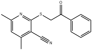 4,6-dimethyl-2-phenacylsulfanylpyridine-3-carbonitrile 结构式